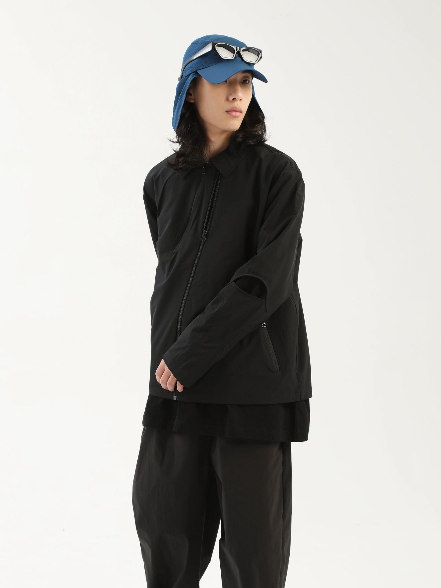 Zipper Hollow Cut Jacket