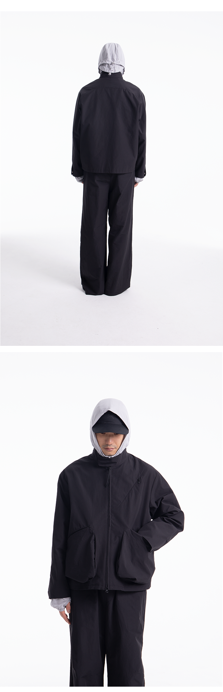 Zippered Stand-up Collar Jacket