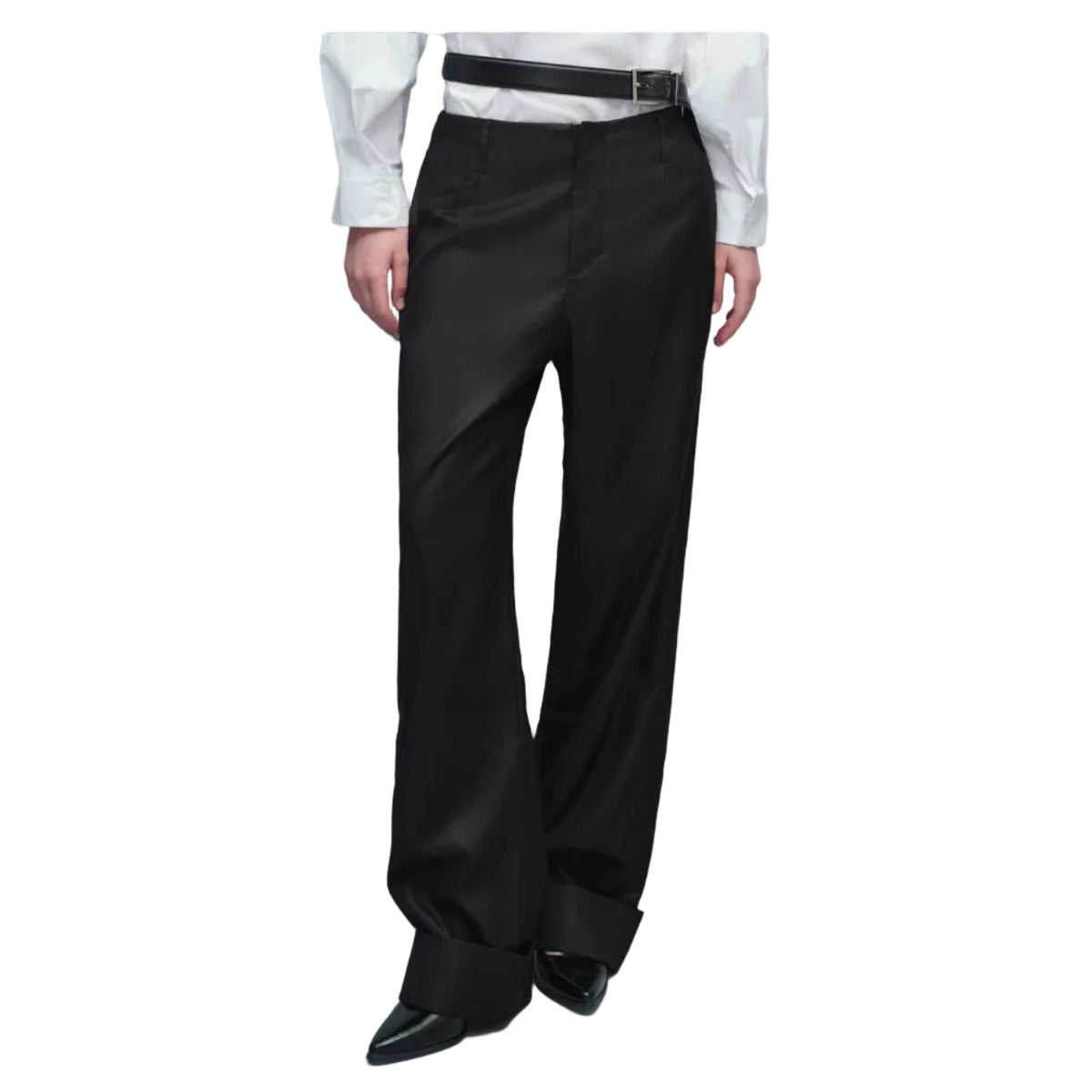 Slim-fit waistless hemmed dress pants