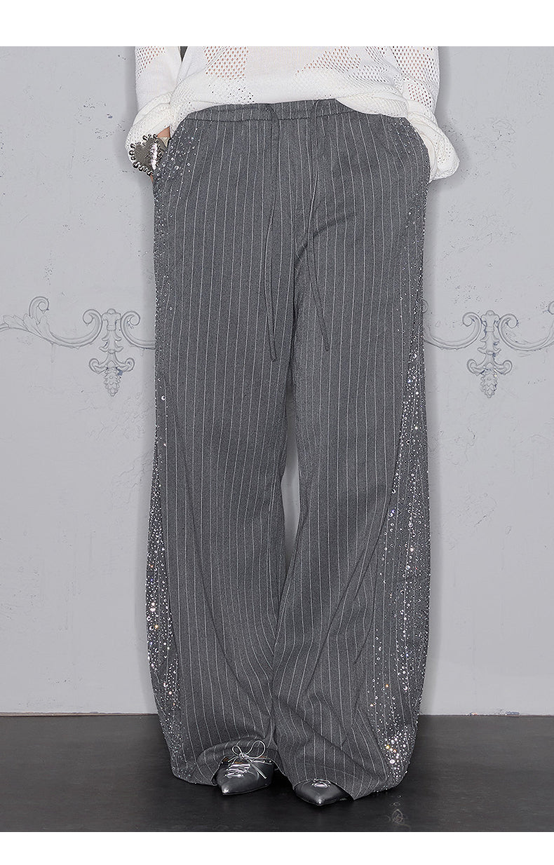 Striped Diamond Wide-leg Scimitar Trouser