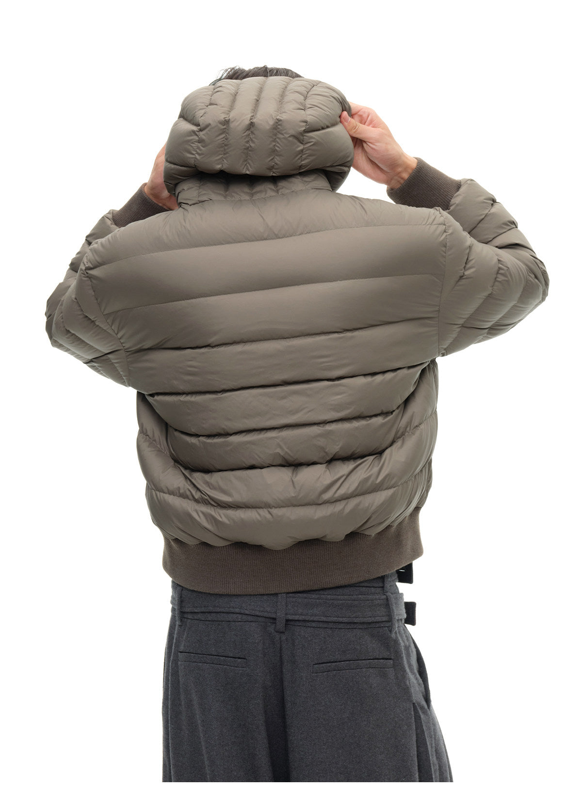 Loose Hooded Pork Rib Down Jacket