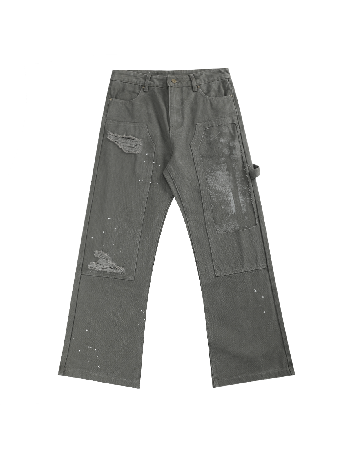 Patch work damaged green Jeans
