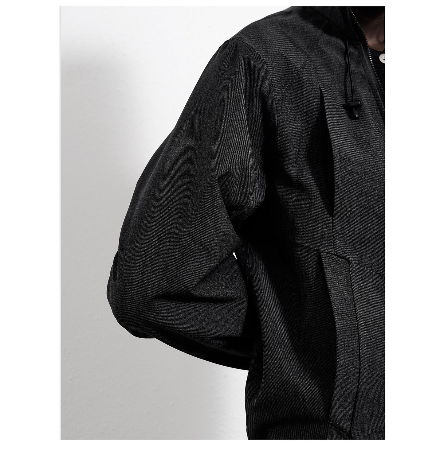 Denim texture arc waterproof jacket