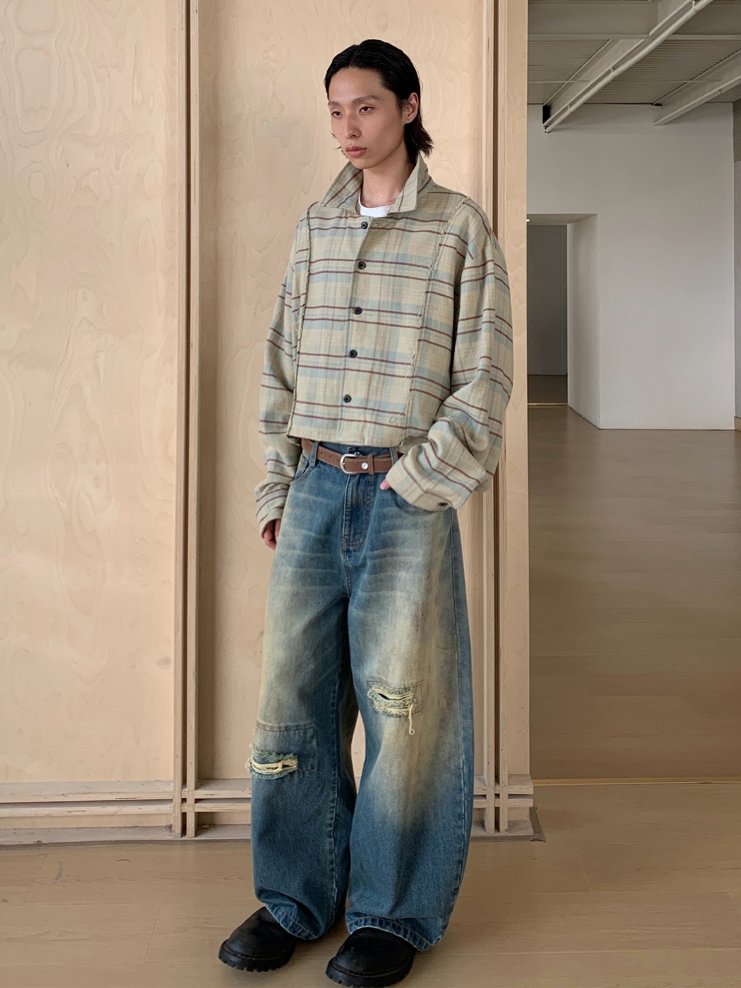 SADSOUP Mud-dyed washed jeans