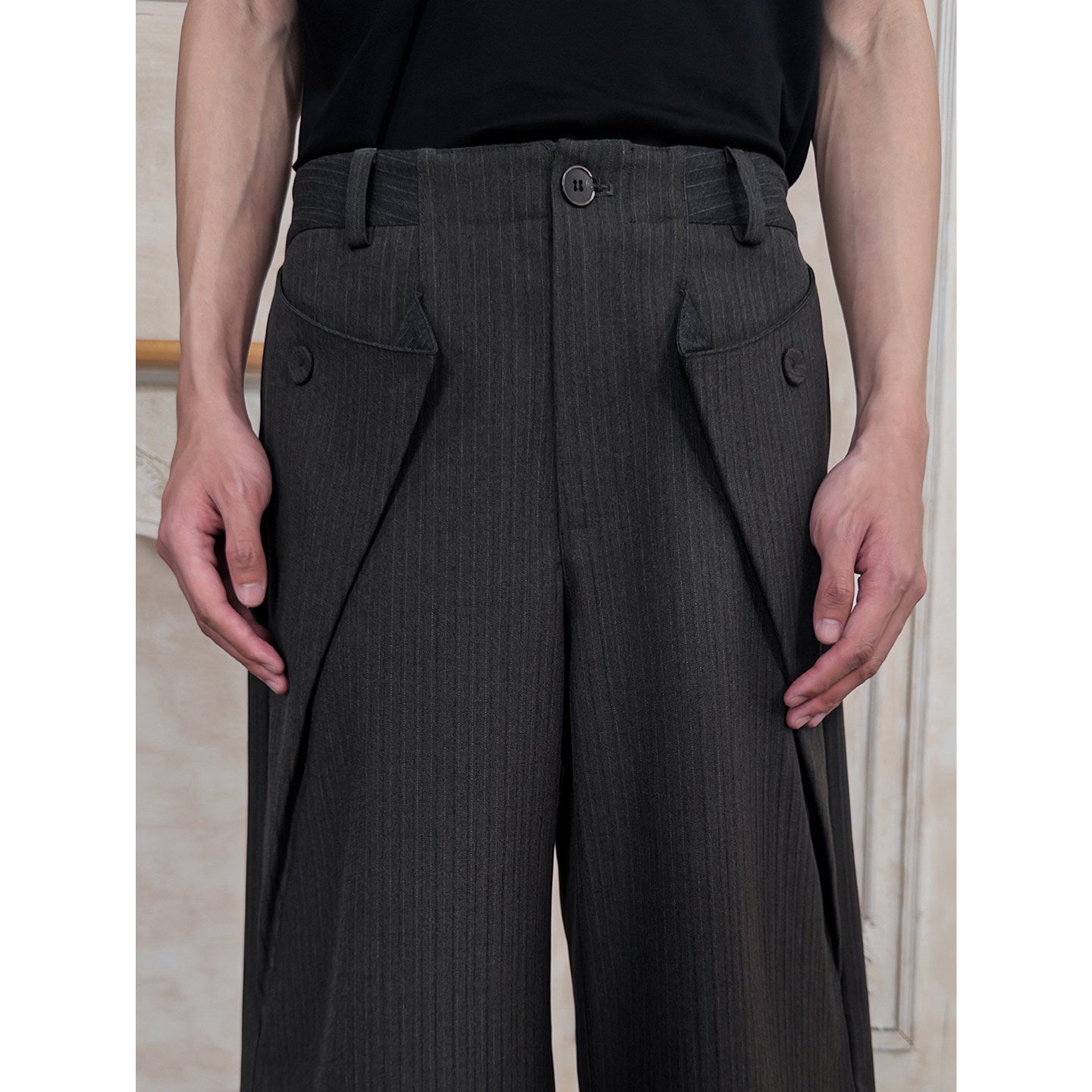 Carbon-Burnt Striped Shorts