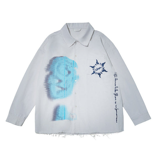 "Lourdes" Destroyed Washed Shirt