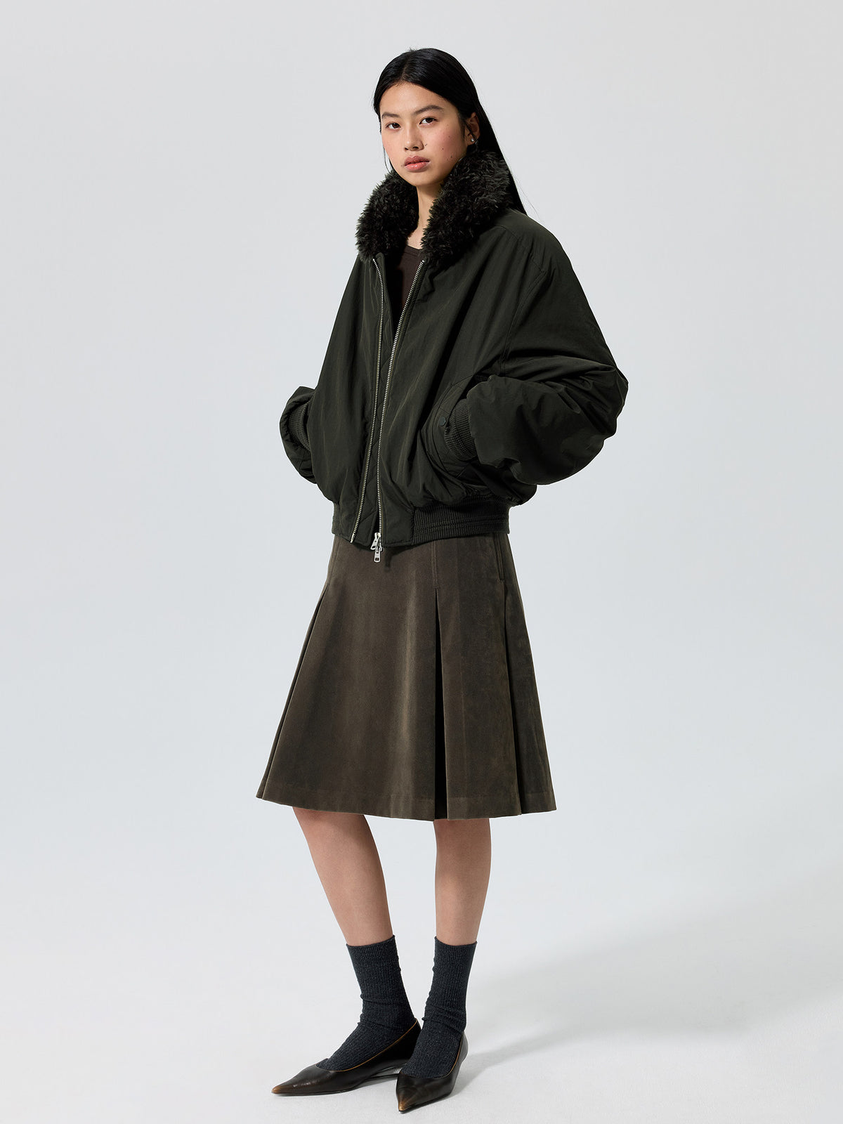 Fur Collar Nylon Jacket