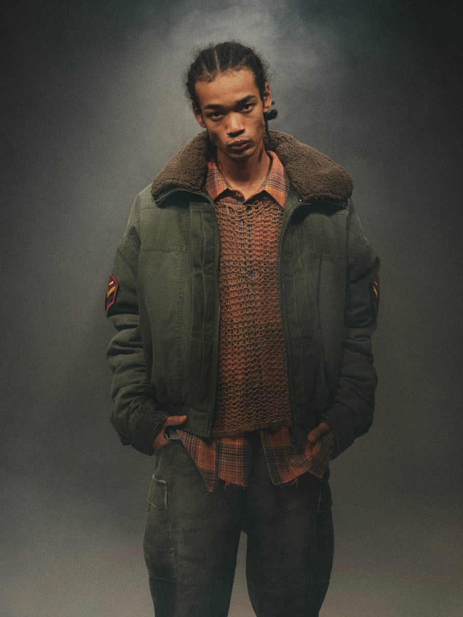 Washed Green vintage Padded Jacket
