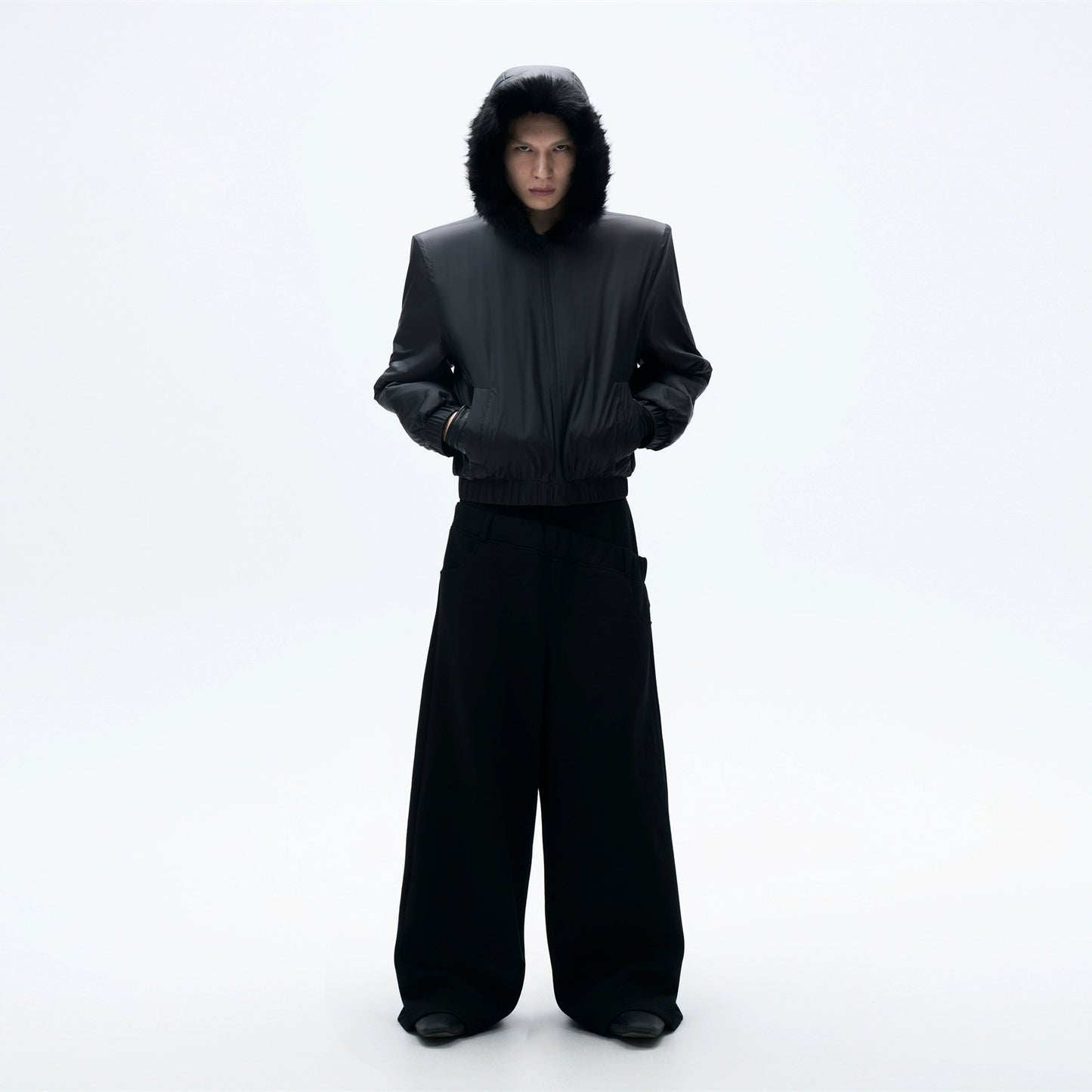 Mountain Carved Fur Collar Cotton Jacket