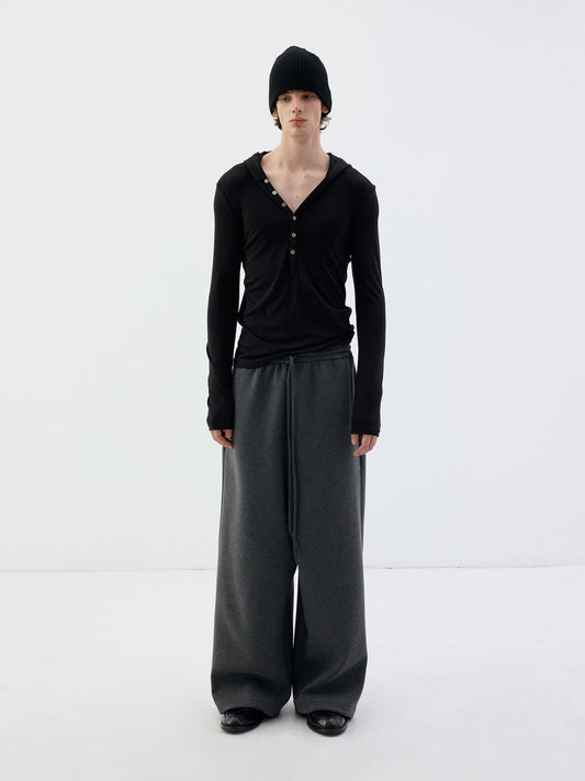 Dropped straight sweatpants