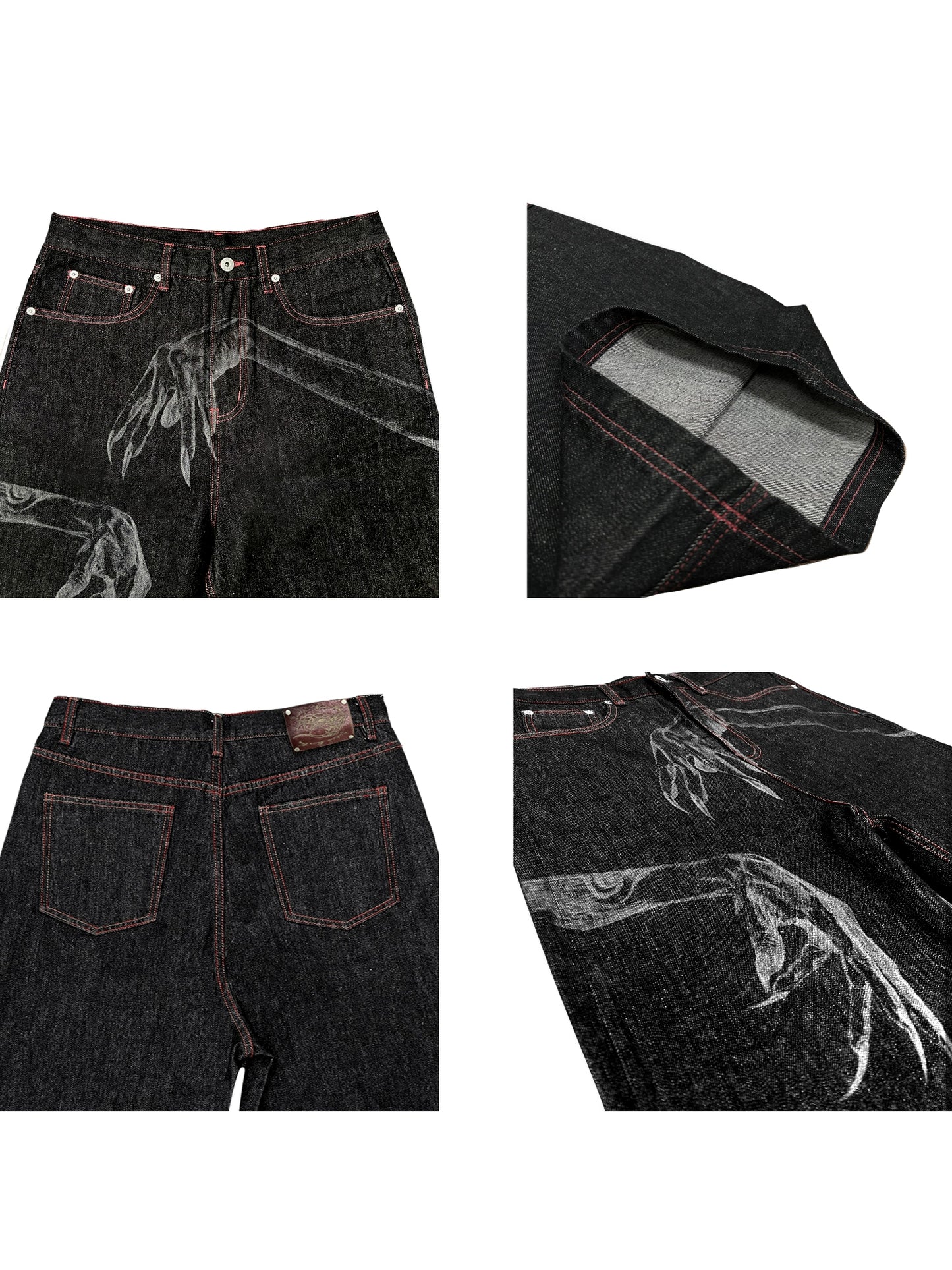 "GHOST HAND" DEVORÉ Straight Denim