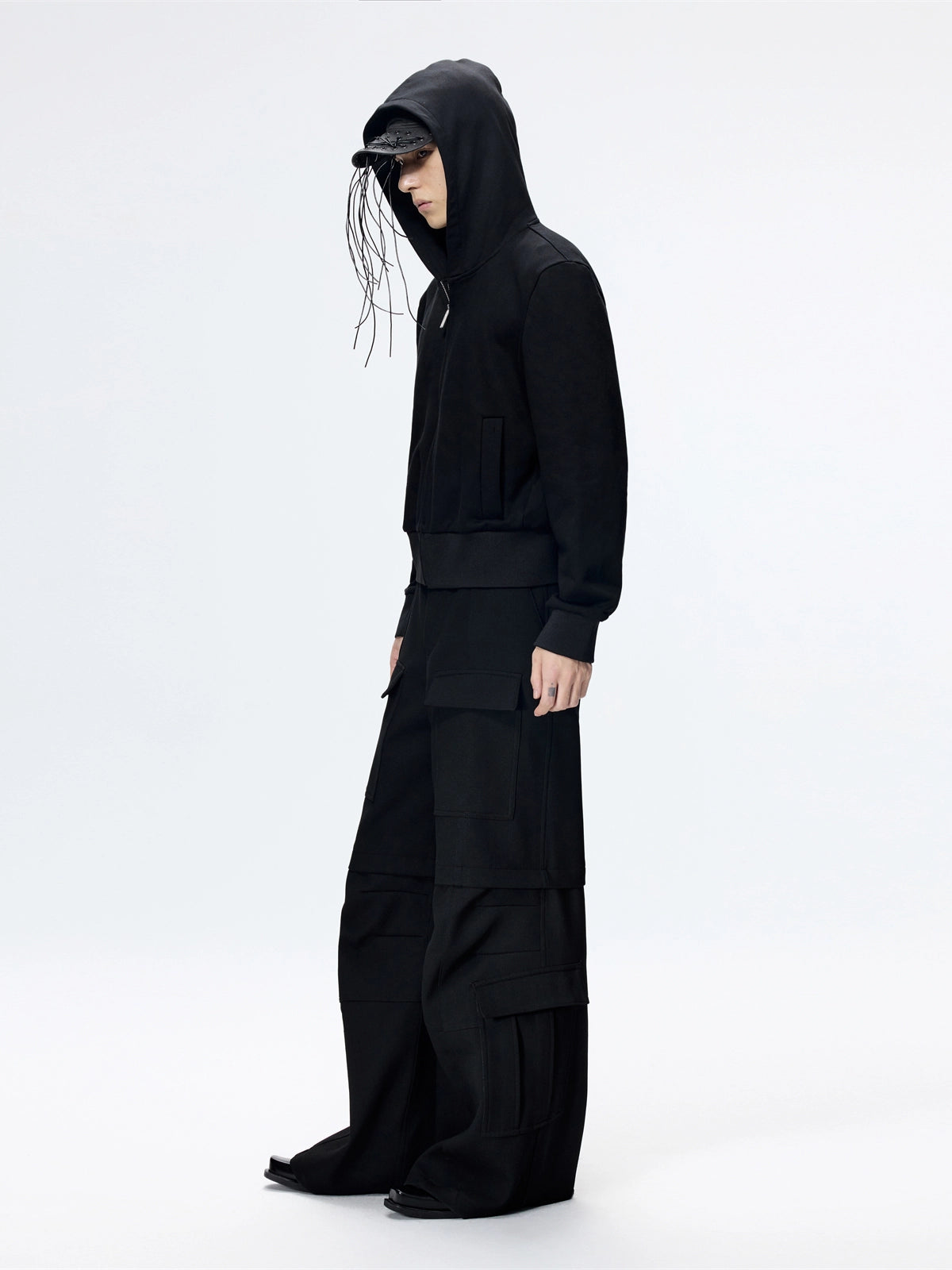 Black Versatile Slim Hoodie
