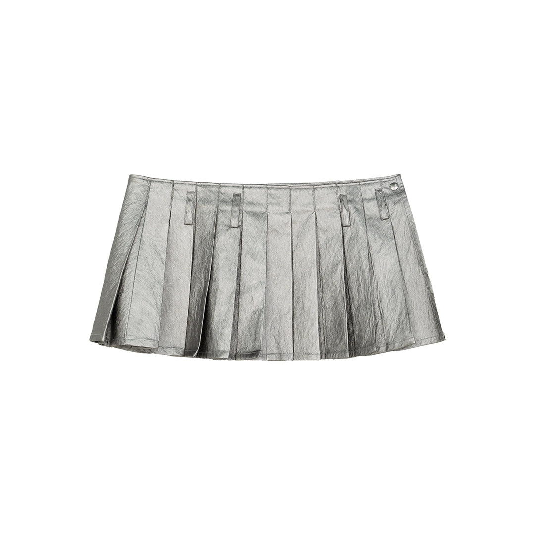 Silver pleated skirt