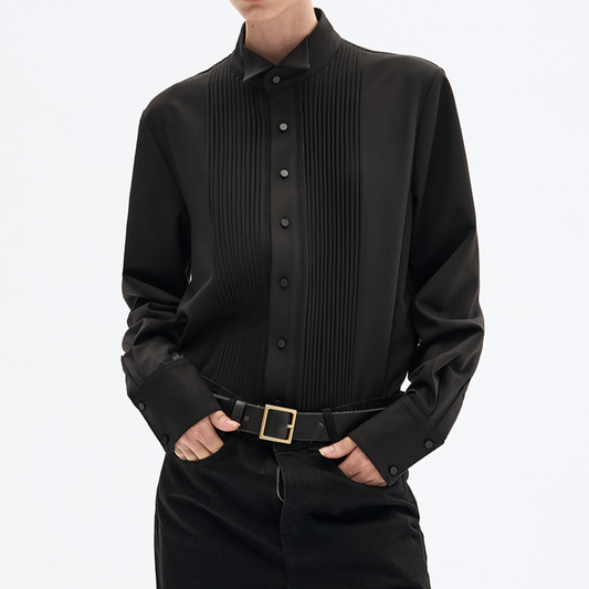 Organ pleats long sleeve shirt