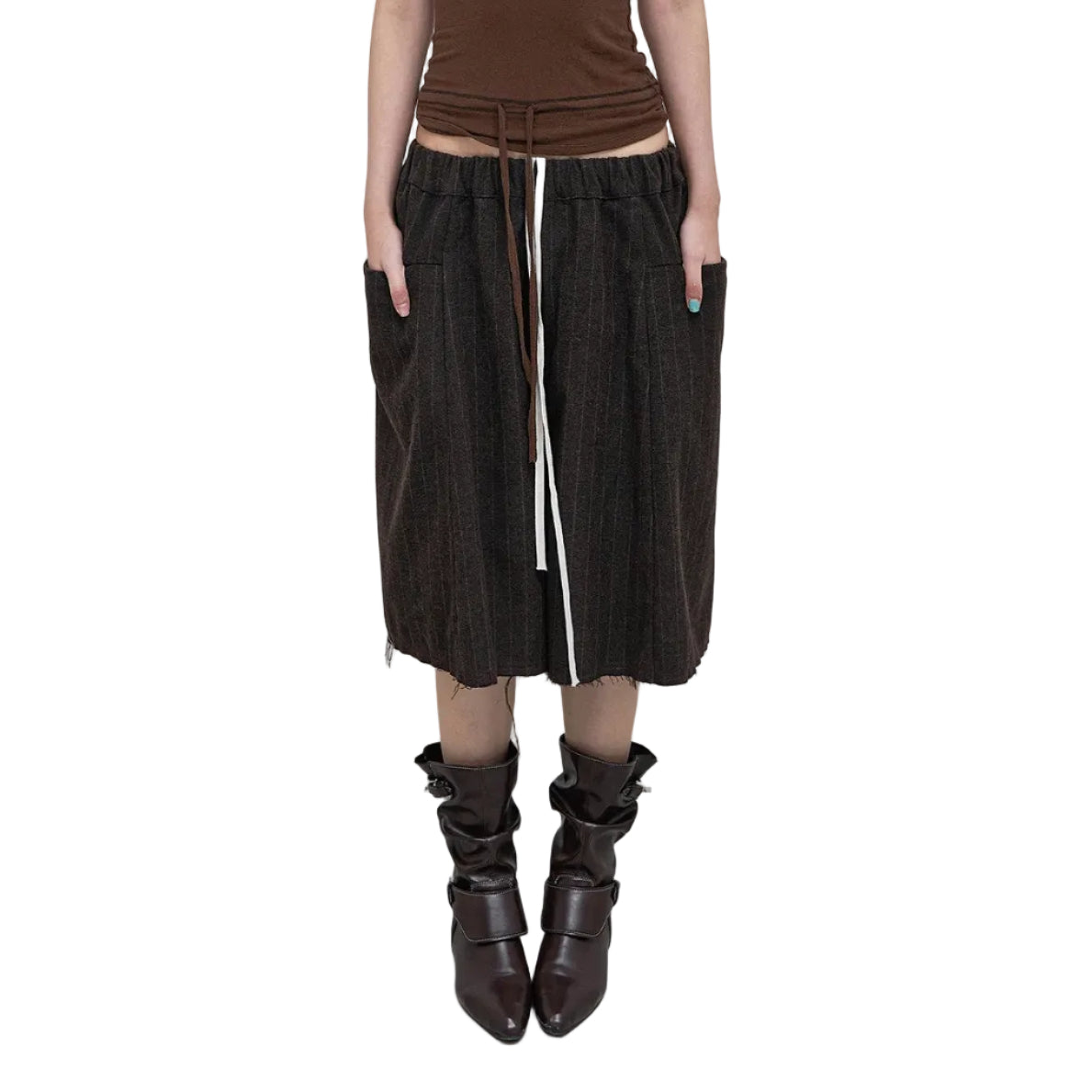 Loose edge drawstring shorts