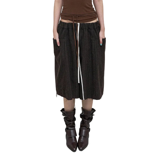 Loose edge drawstring shorts