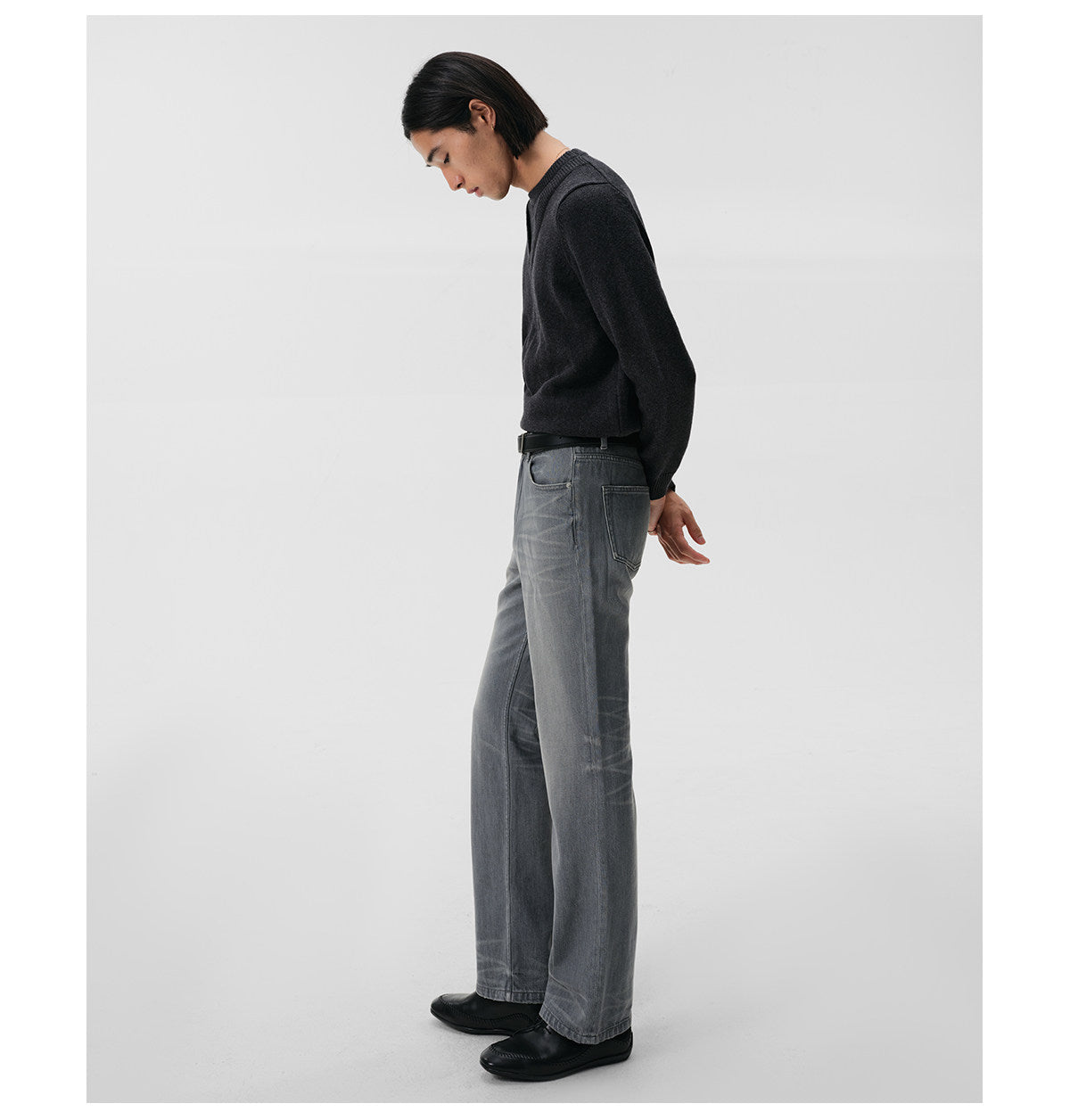 Cold water washed slimfit classic denim pants