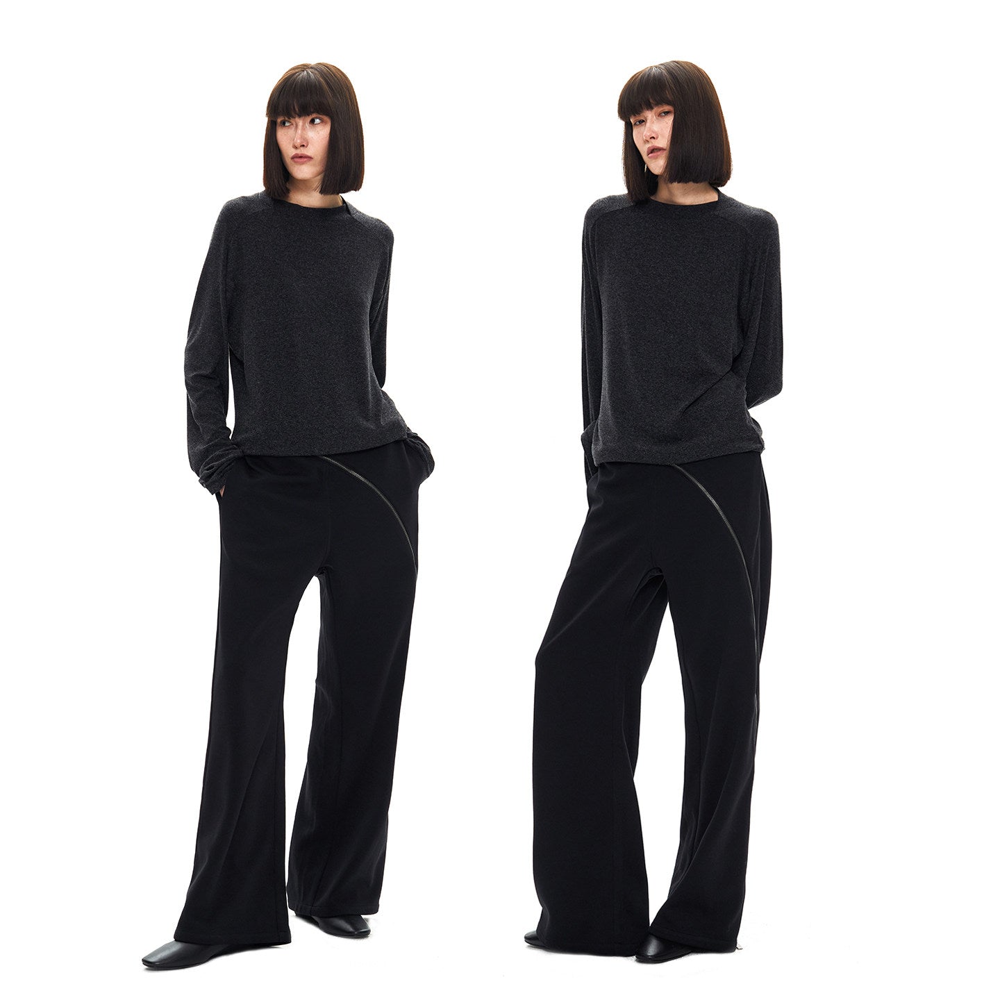 Curved Chain Knitted Sweatpants