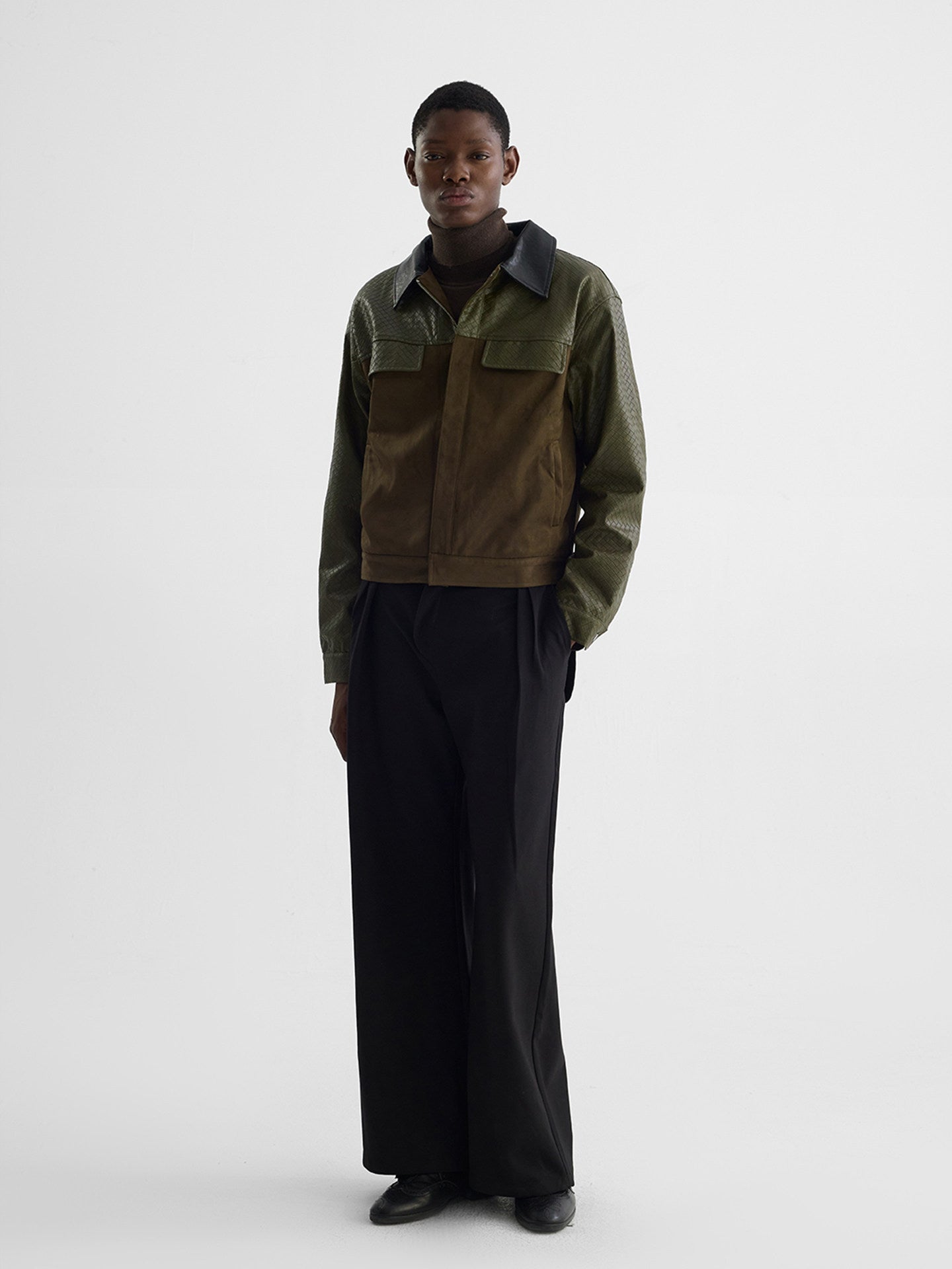 Woven embossed suede velvet jacket