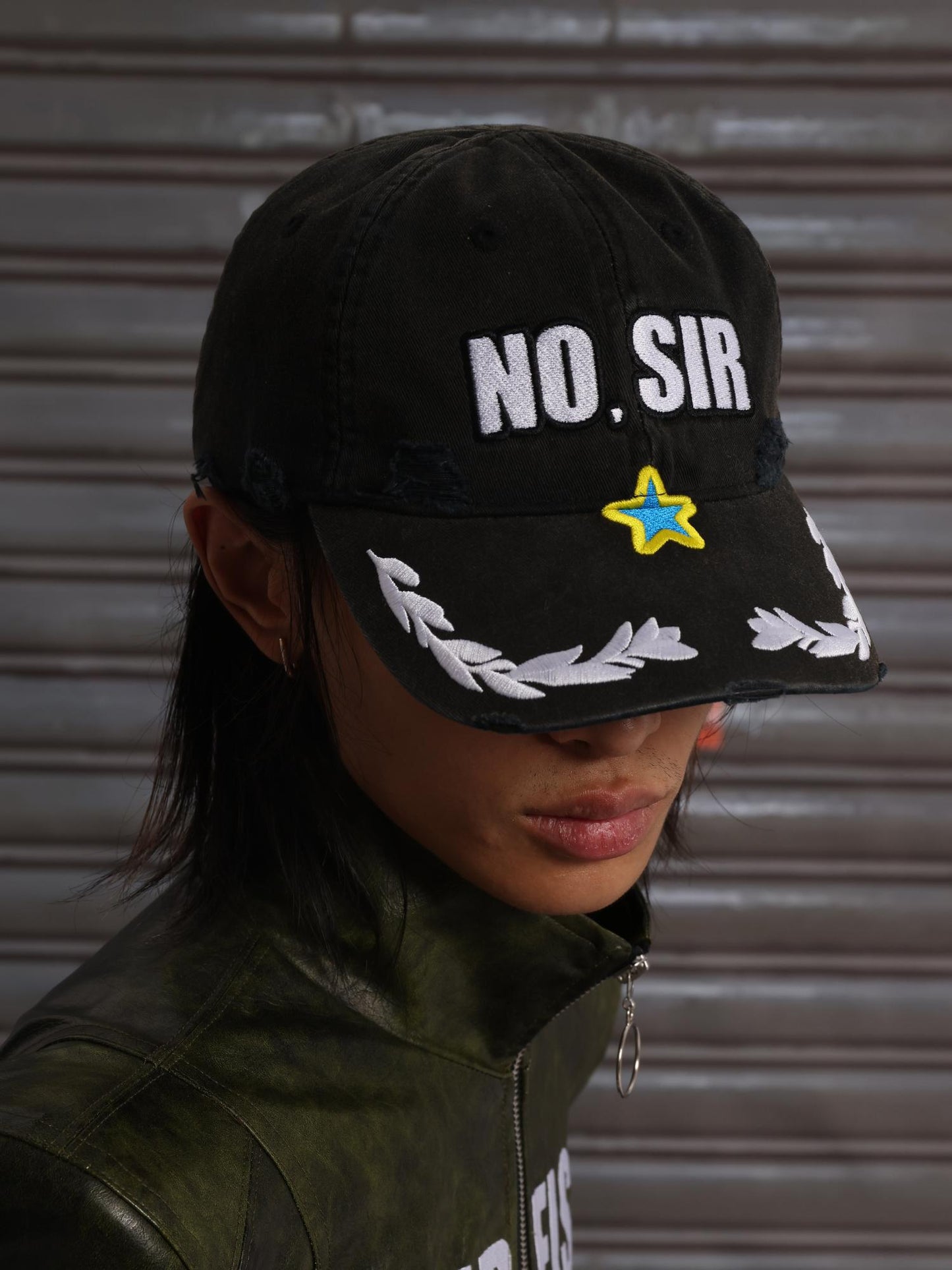 CHAI NOSIR embroidered Police cap