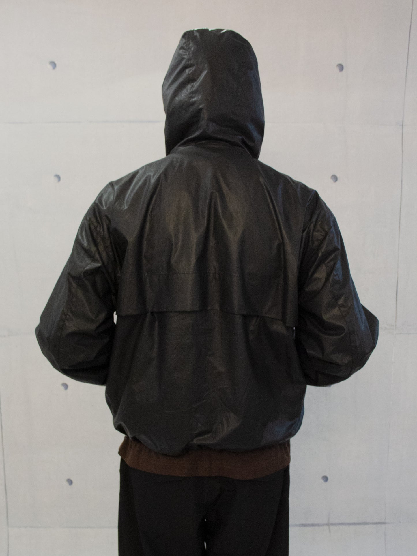 Matte coated zip hooded jacket