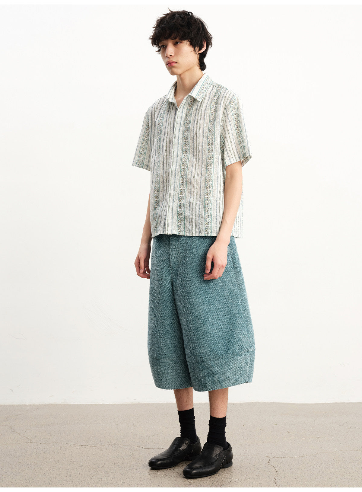 Layered velvet shorts