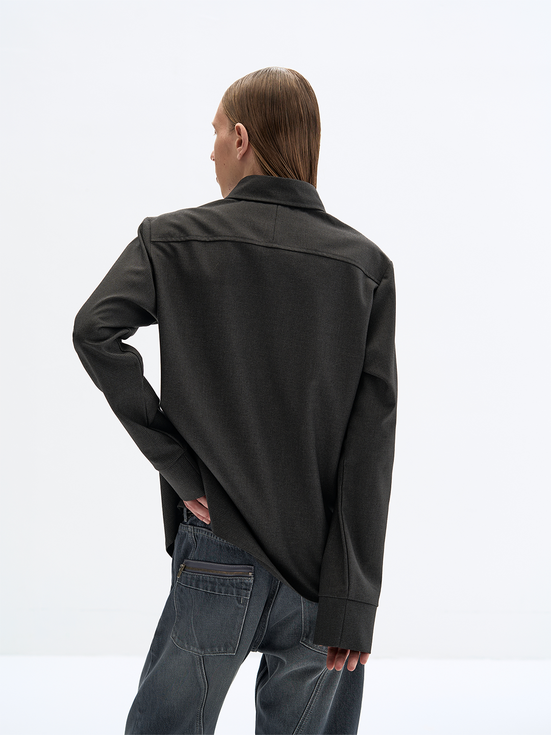 Layered gemstone long sleeve shirt