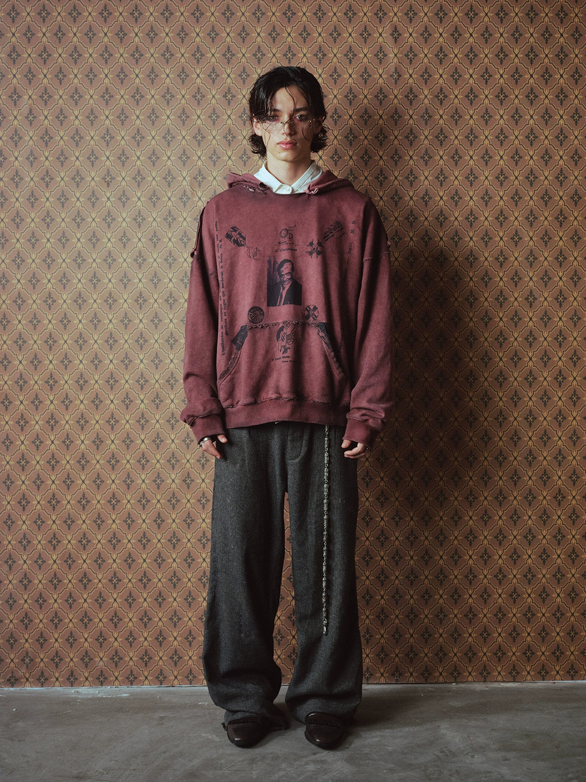 Dirty Mud Destroys Ankle Herringbone Trouser