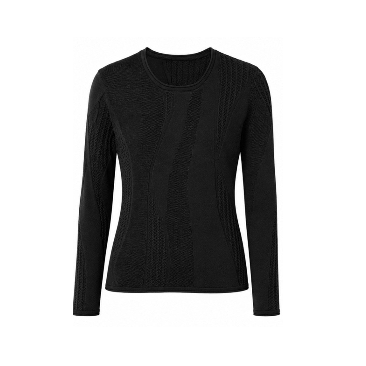 Patchwork sheer long-sleeve sweater