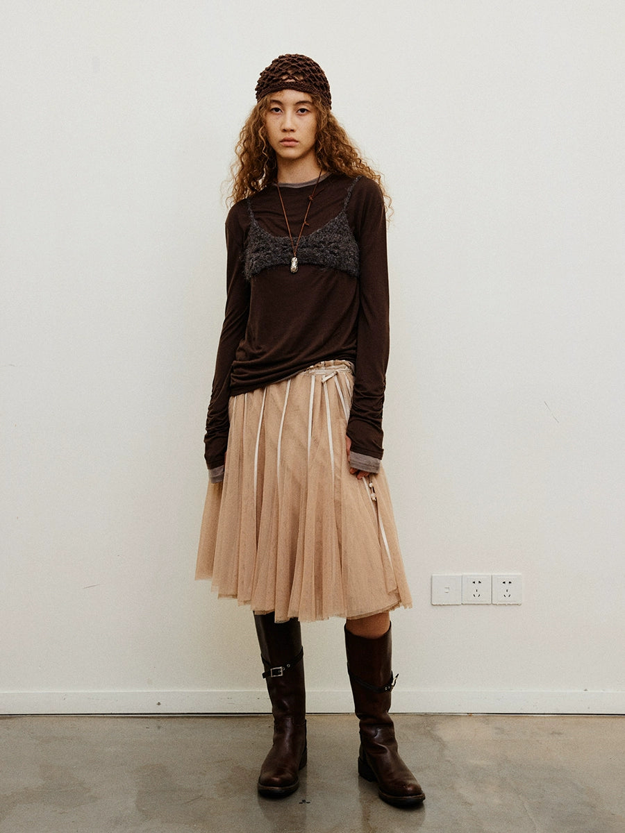 Layered long-sleeve T-shirt