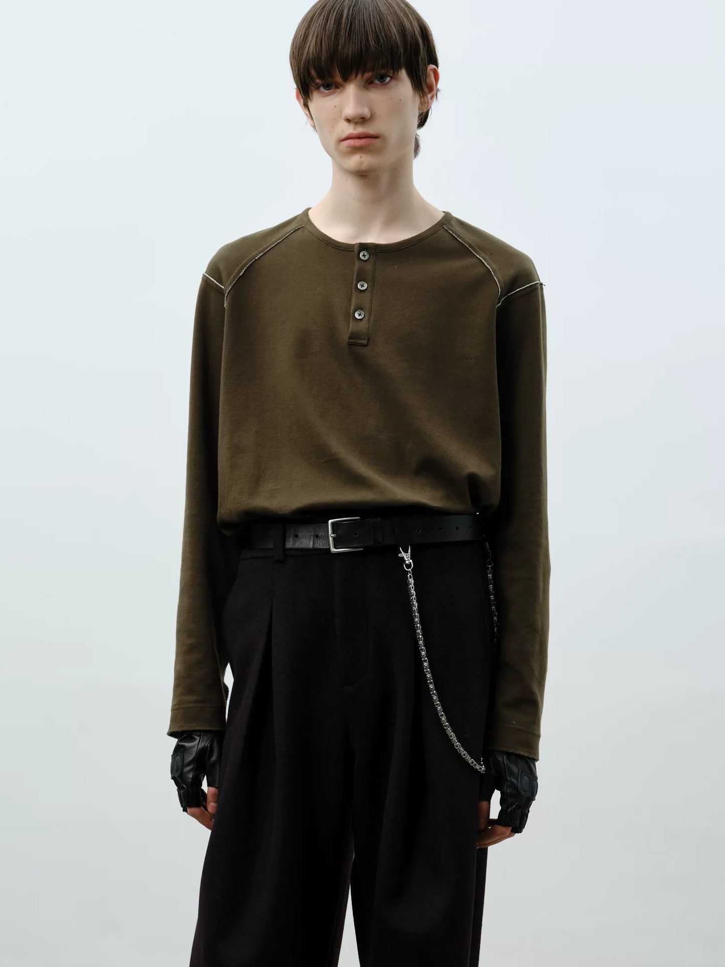 Vintage Crew Neck Two-tone Shirt