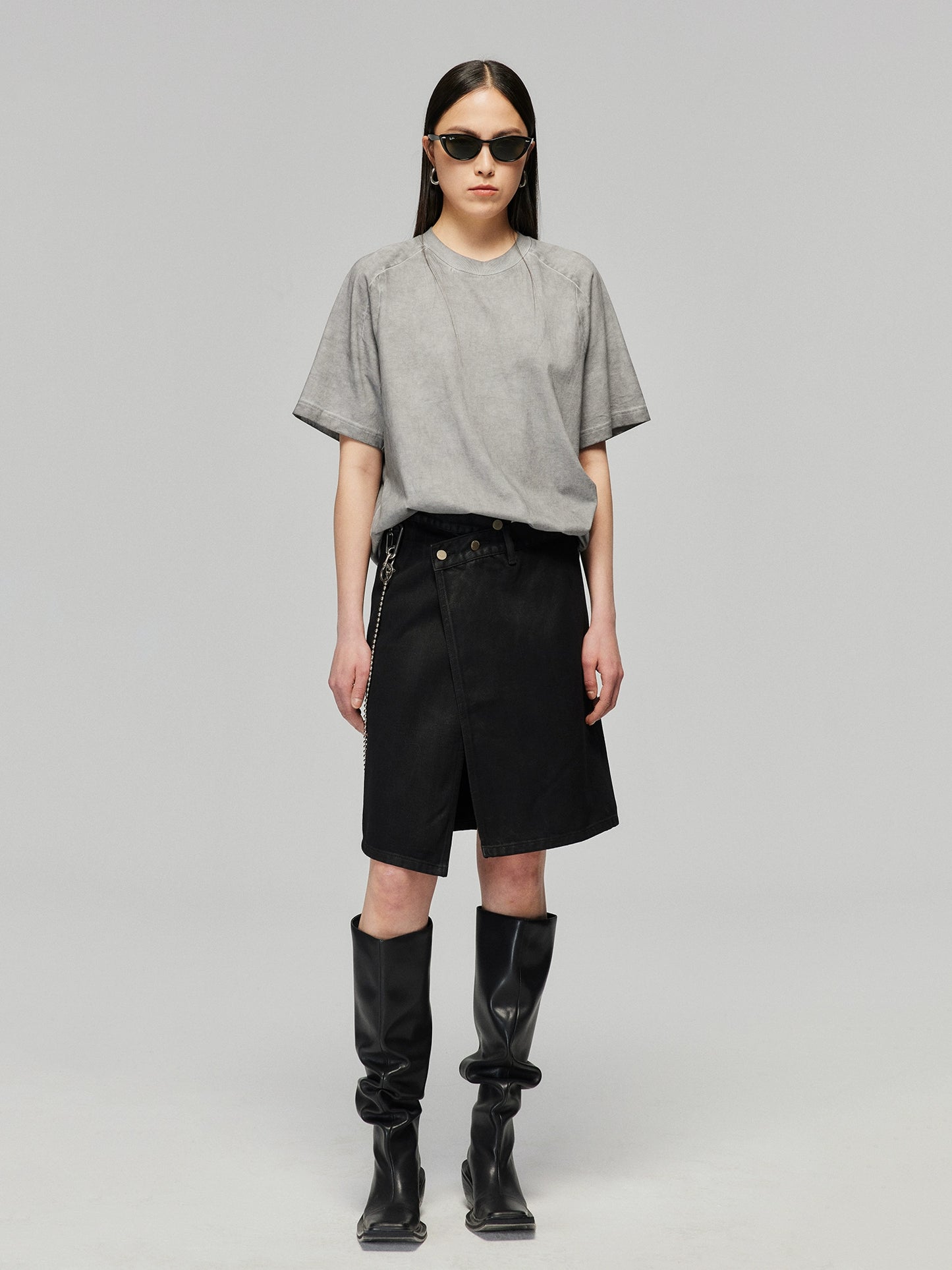 Vintage Black Denim Skirt