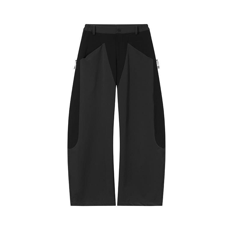 'Triangle' panel loose straight-leg softshell casual trousers