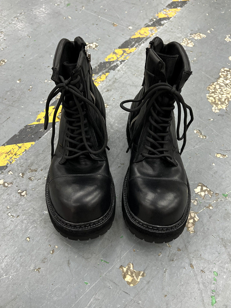 Hand stitched Paris biker boots