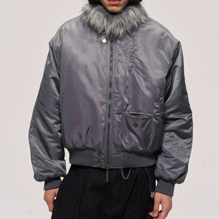 Fur Collar Padded MA-1 Bomber Jacket