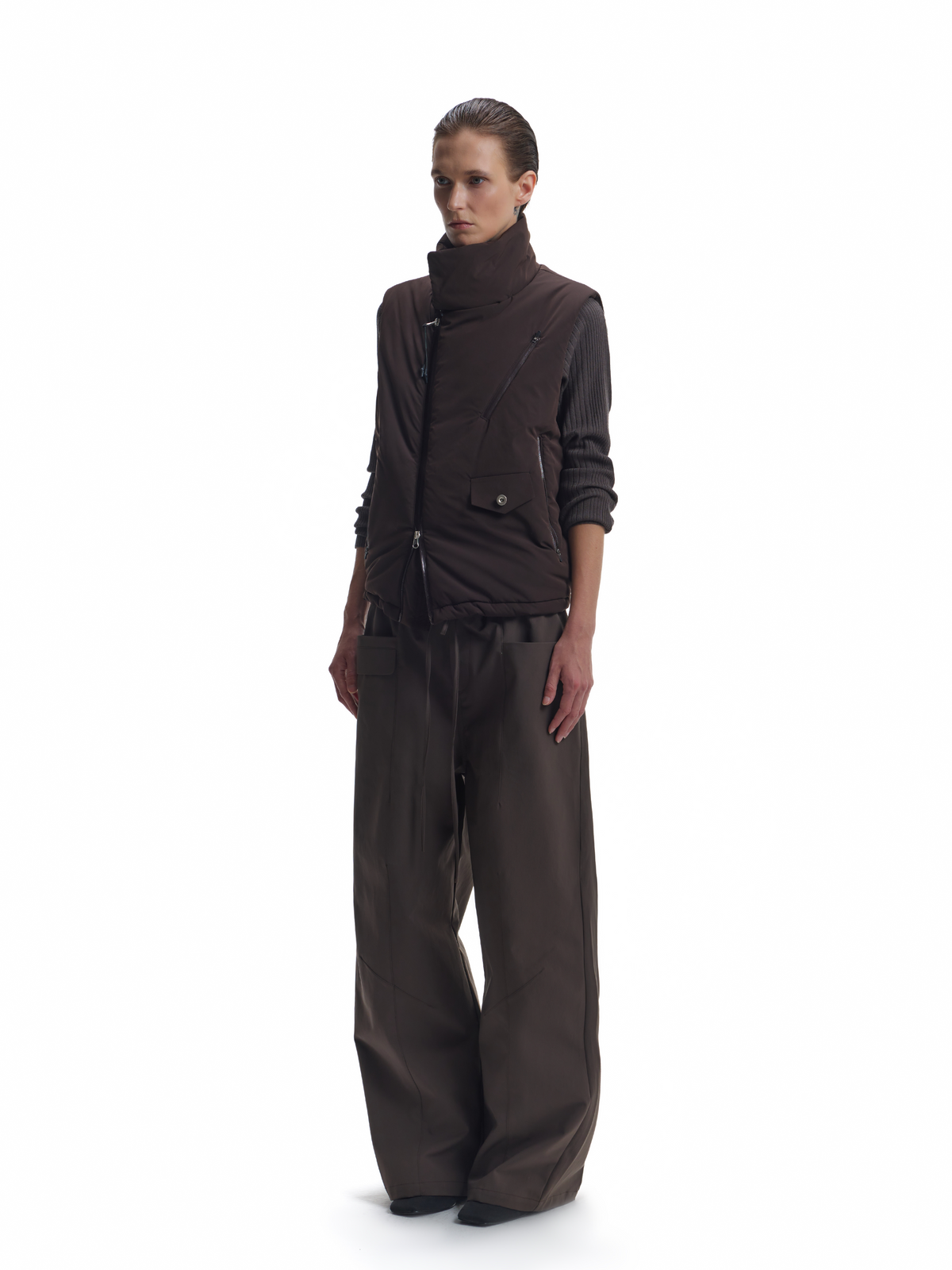 3D cut wrapped pants