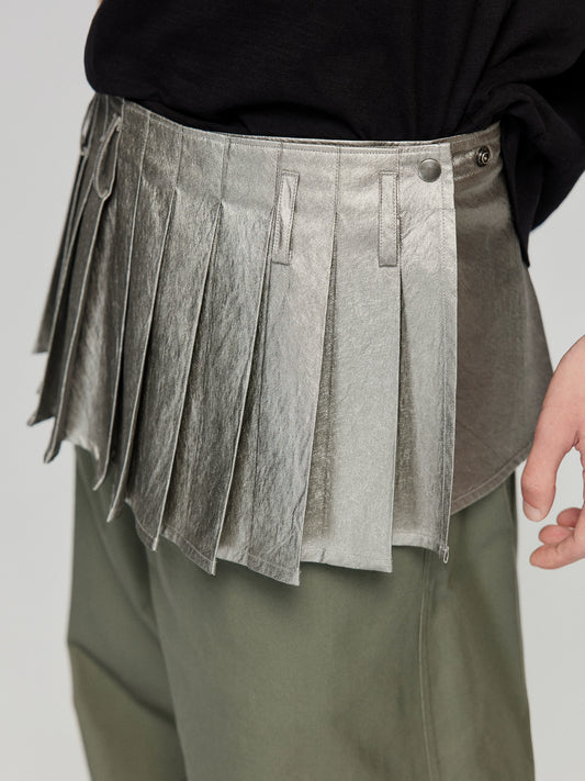 Silver pleated skirt