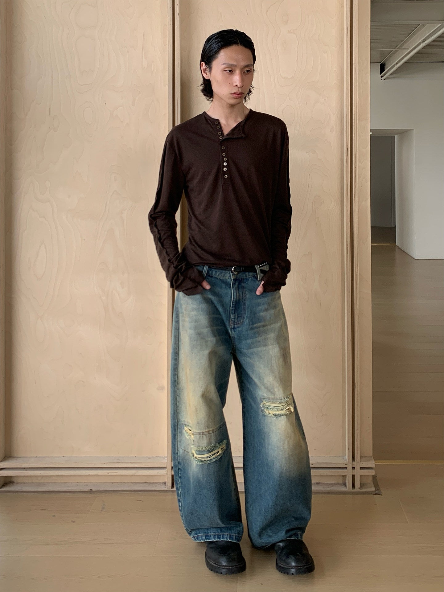 SADSOUP Mud-dyed washed jeans