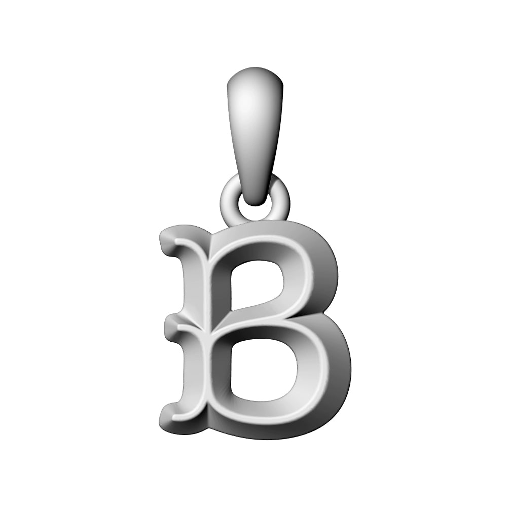 925 Silver Vintage Letter Pendant Necklace