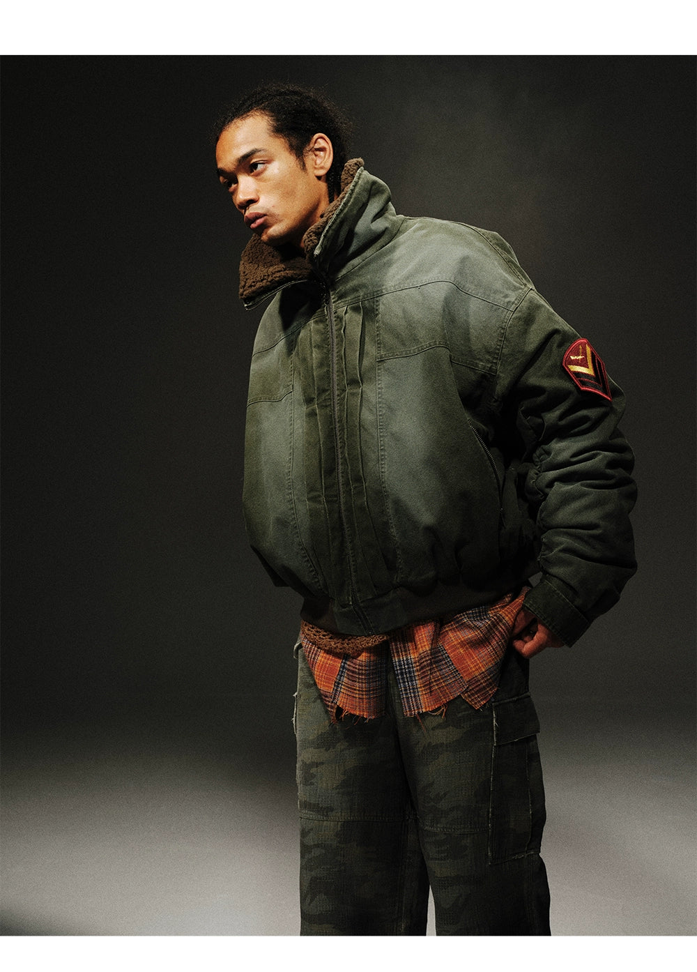 Washed Green vintage Padded Jacket