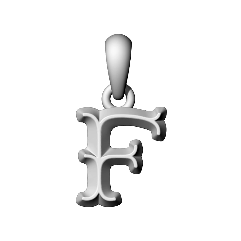 925 Silver Vintage Letter Pendant Necklace