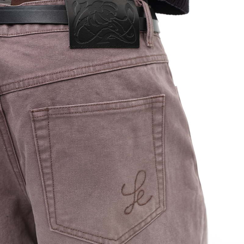 Purple Washed Wide-Leg Jeans