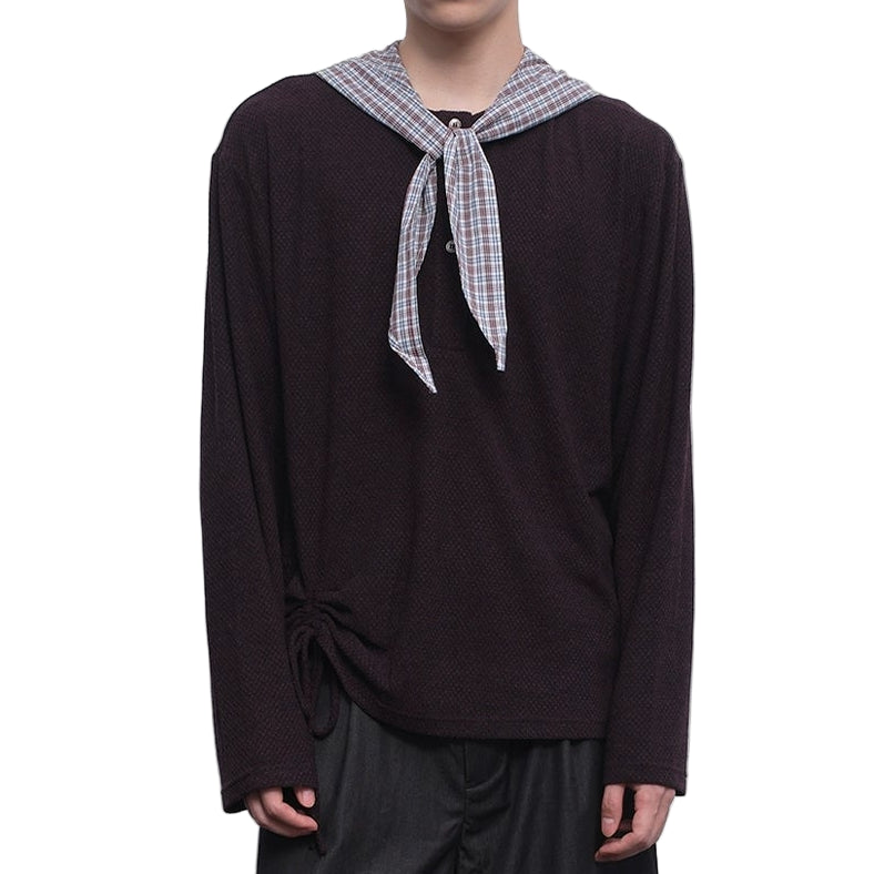 Plaid Hooded Long Sleeve T-shirt