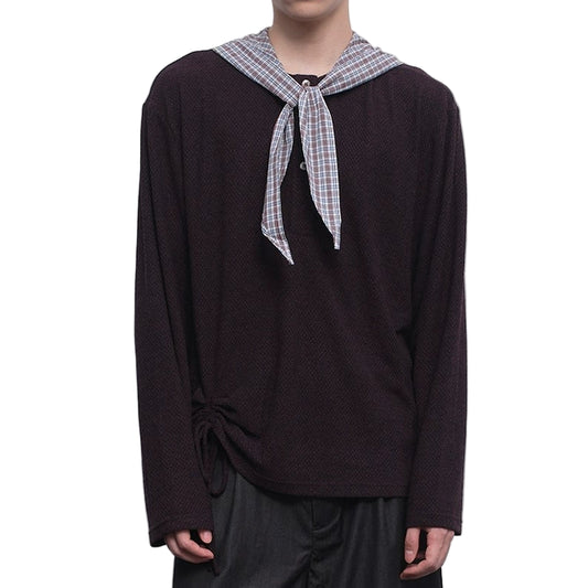 Plaid Hooded Long Sleeve T-shirt