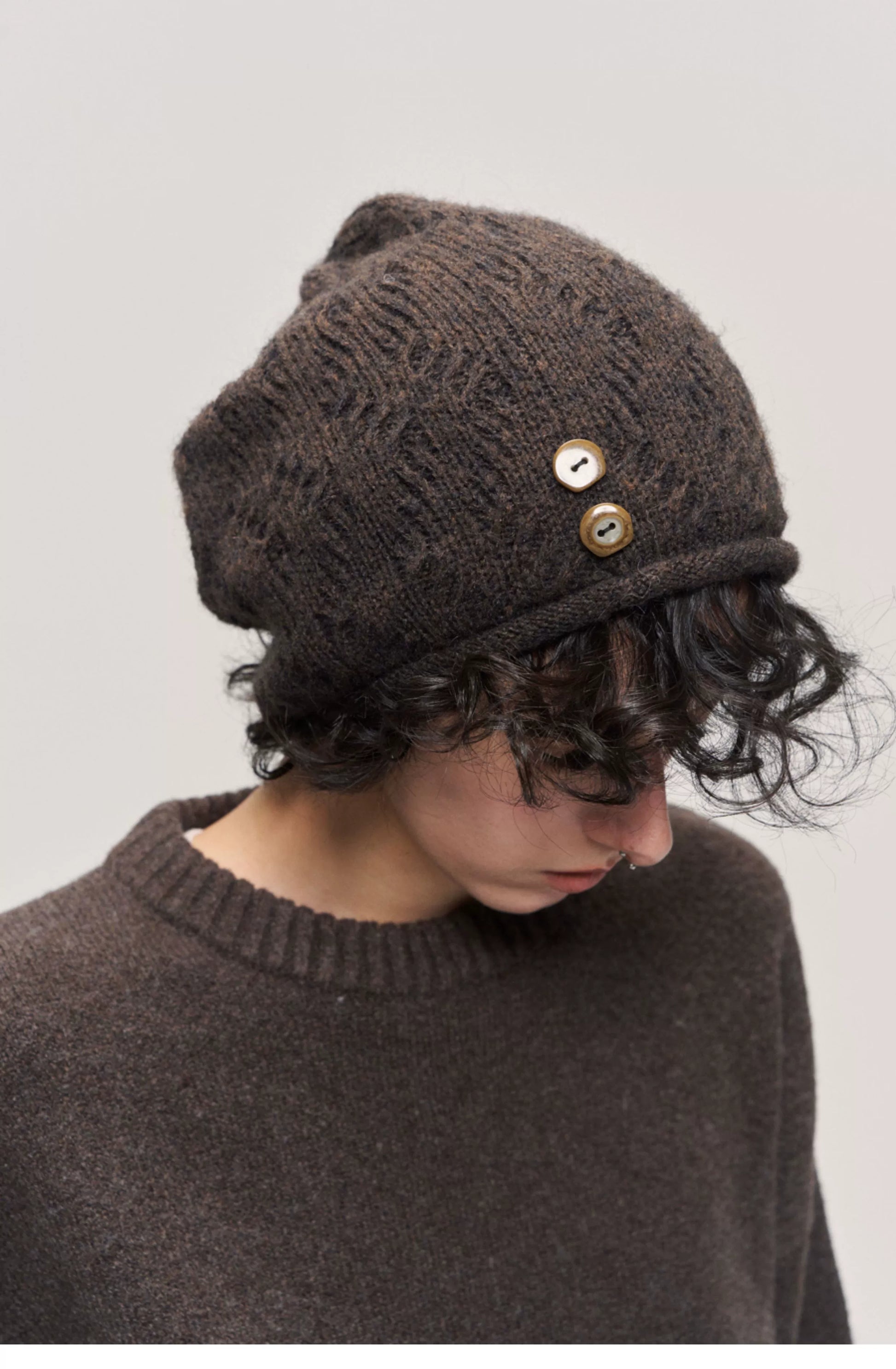 LIMPIDOCULUS Button Wool Beanie