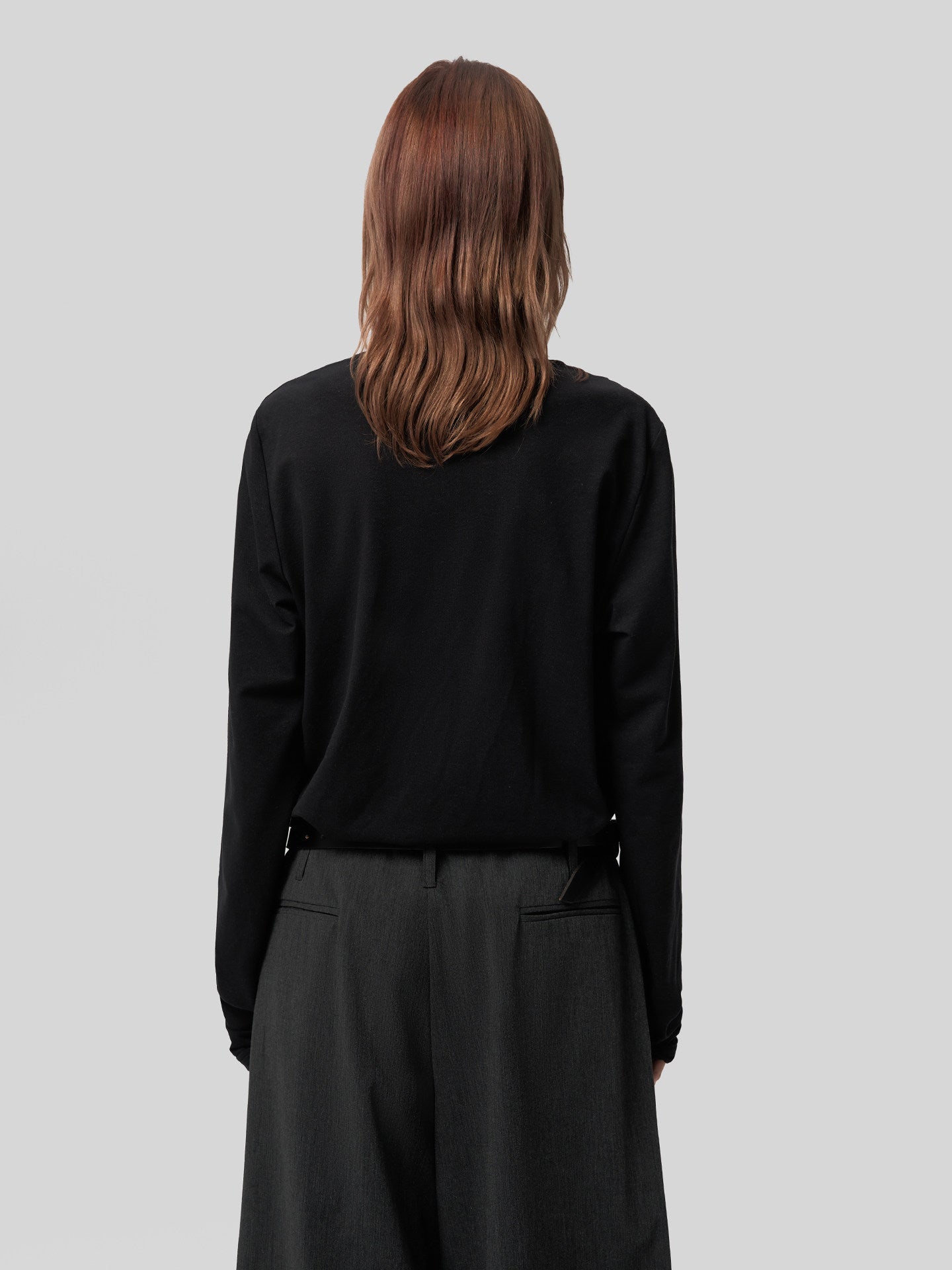 Contour split long-sleeve T-shirt