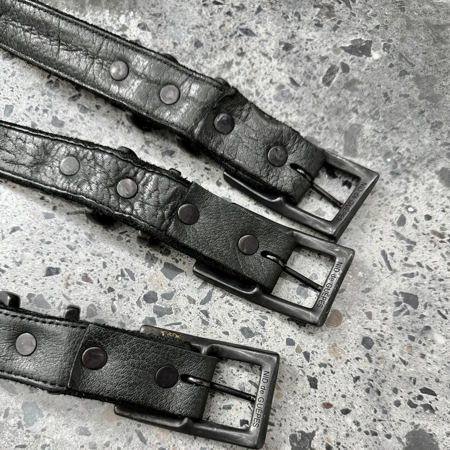 niddeguepes Vintage distressed copper buckle belt