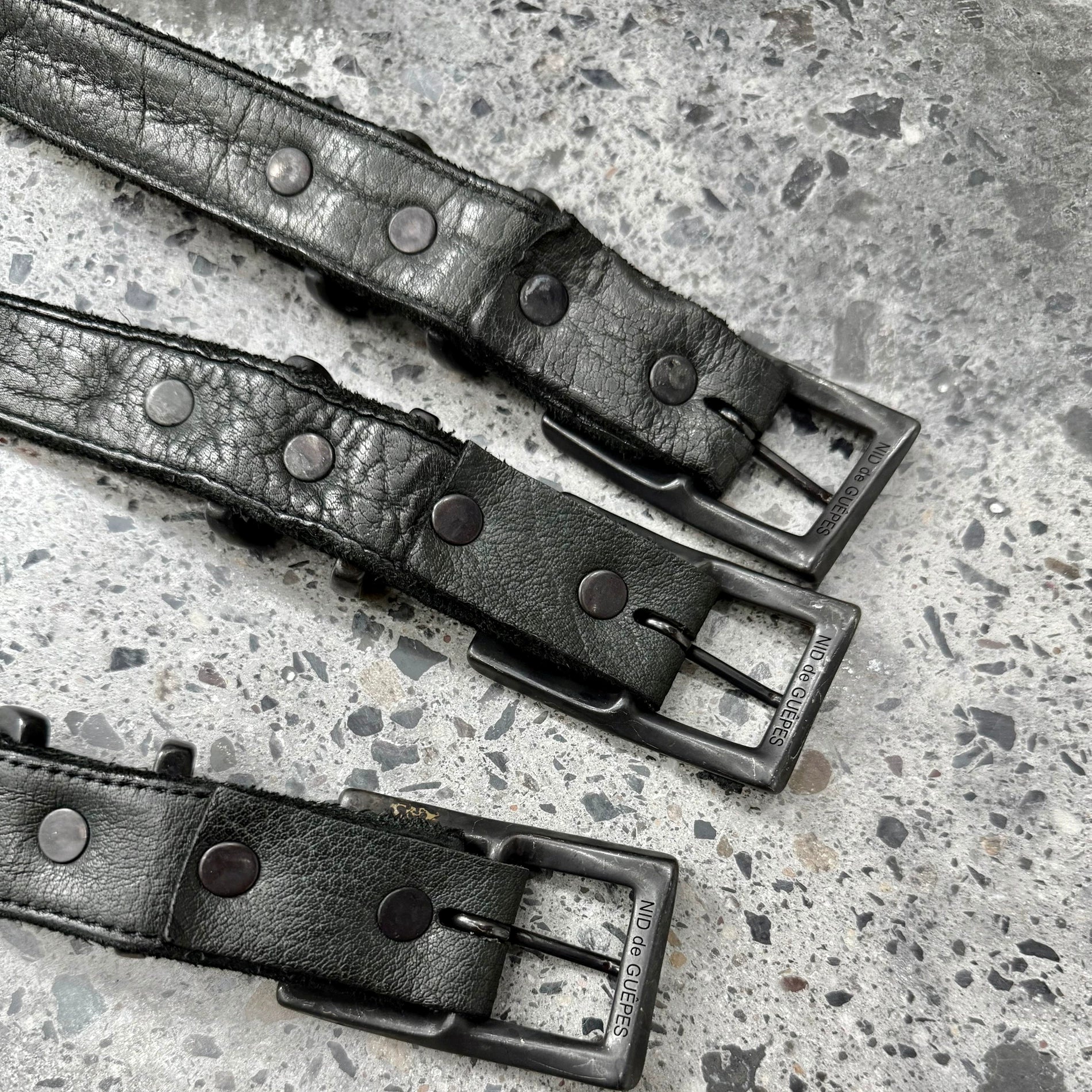 niddeguepes Vintage distressed copper buckle belt