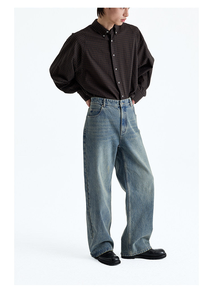 Washed Straight Jeans