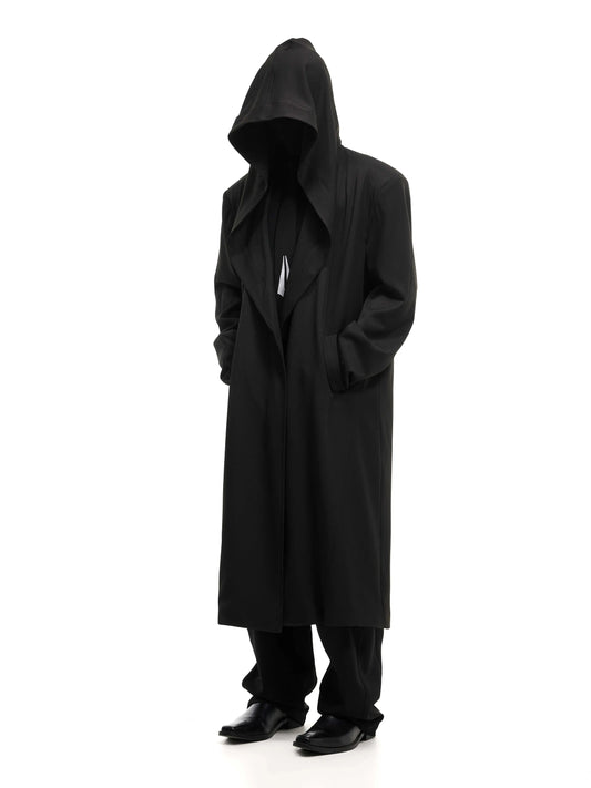 Thin Buckle Loose Hooded Trench Coat